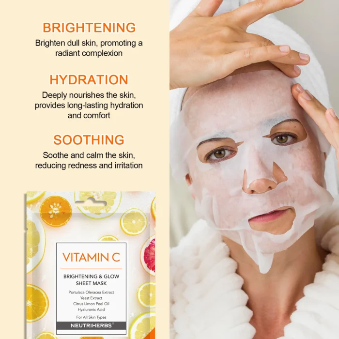 Glowing Vitamin C Facial Mask For Nourishing Skin And Reducing Redness - Image 4