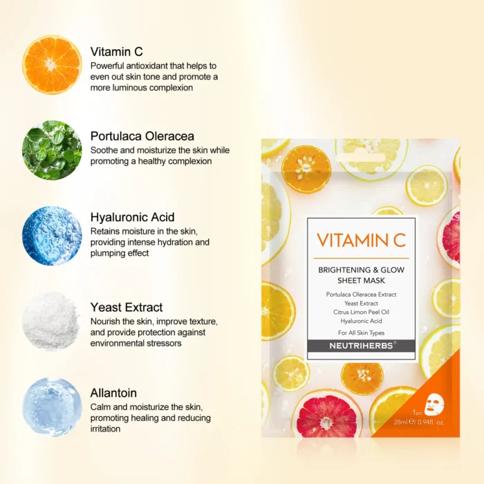 Glowing Vitamin C Facial Mask For Nourishing Skin And Reducing Redness - Image 2