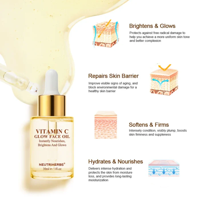 Vitamin C Instantly Nourishes Face Oil For Skin Glowing - Image 8