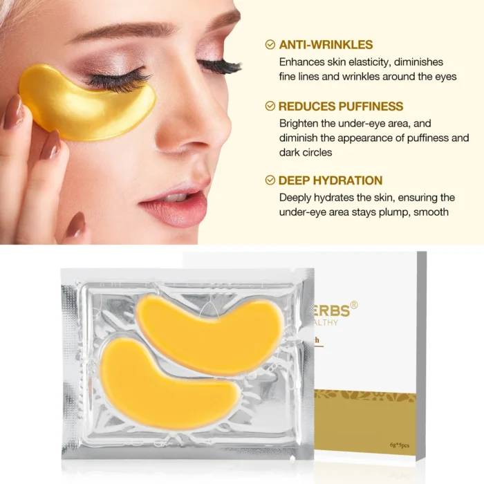 24 Karat Gold Collagen Eye Patch For Anti-Wrinkles | 5 Pairs - Image 5