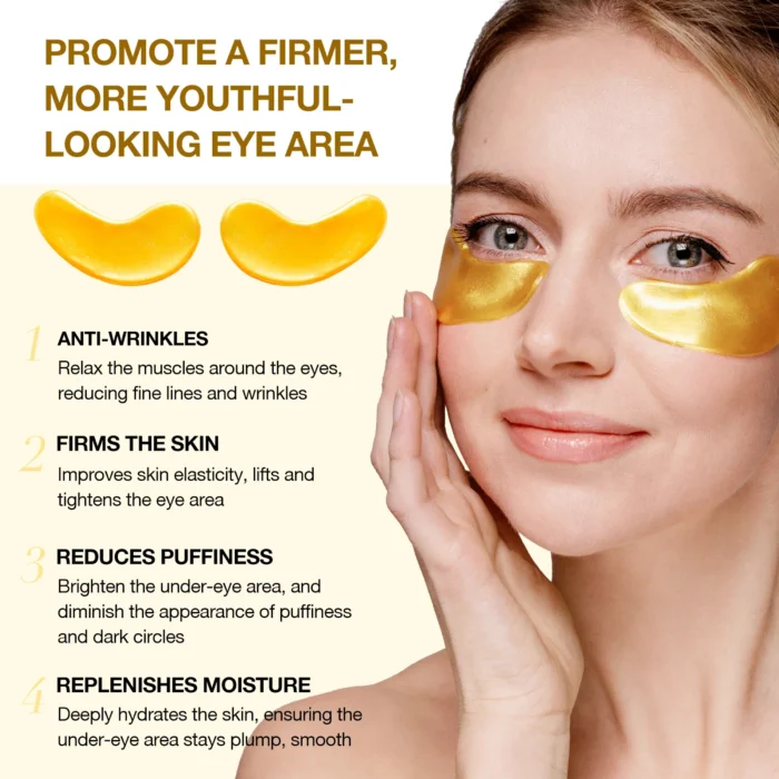 24 Karat Gold Collagen Eye Patch For Anti-Wrinkles | 5 Pairs - Image 8