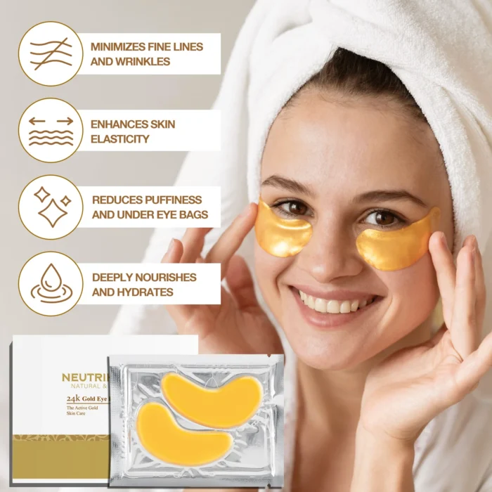 24 Karat Gold Collagen Eye Patch For Anti-Wrinkles | 5 Pairs - Image 7