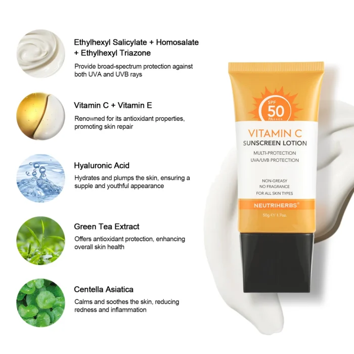 Vitamin C Sunscreen SPF50 With Double UV Protection - Image 3