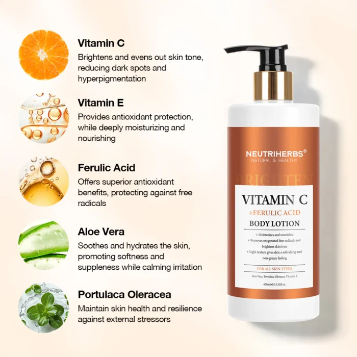 Vitamin C Body Lotion For Brightening With Ferulic Acid - Image 3