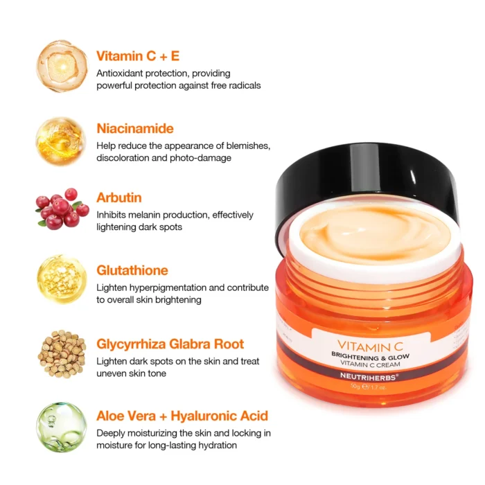 Vitamin C Brightening and Glow Cream For Antioxidant And Skin Radiant - Image 3