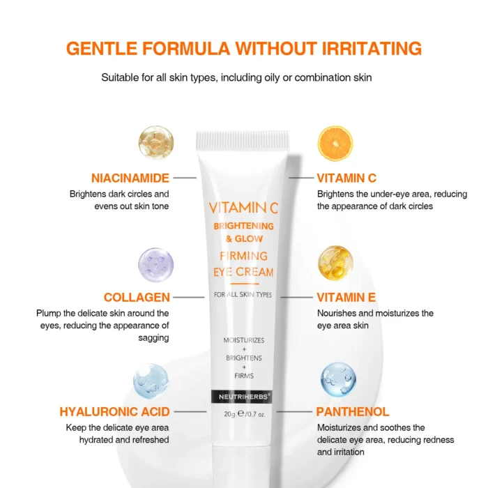 Vitamin C Eye Cream Moisturizes Eye Area With Cooling Gel Formula - Image 4