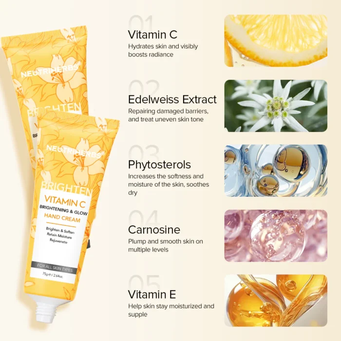 Vitamin C Hand Cream With Cherry Blossom Scent - Image 3