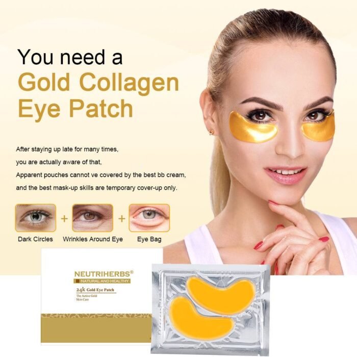 24 Karat Gold Collagen Eye Patch For Anti-Wrinkles | 5 Pairs - Image 6